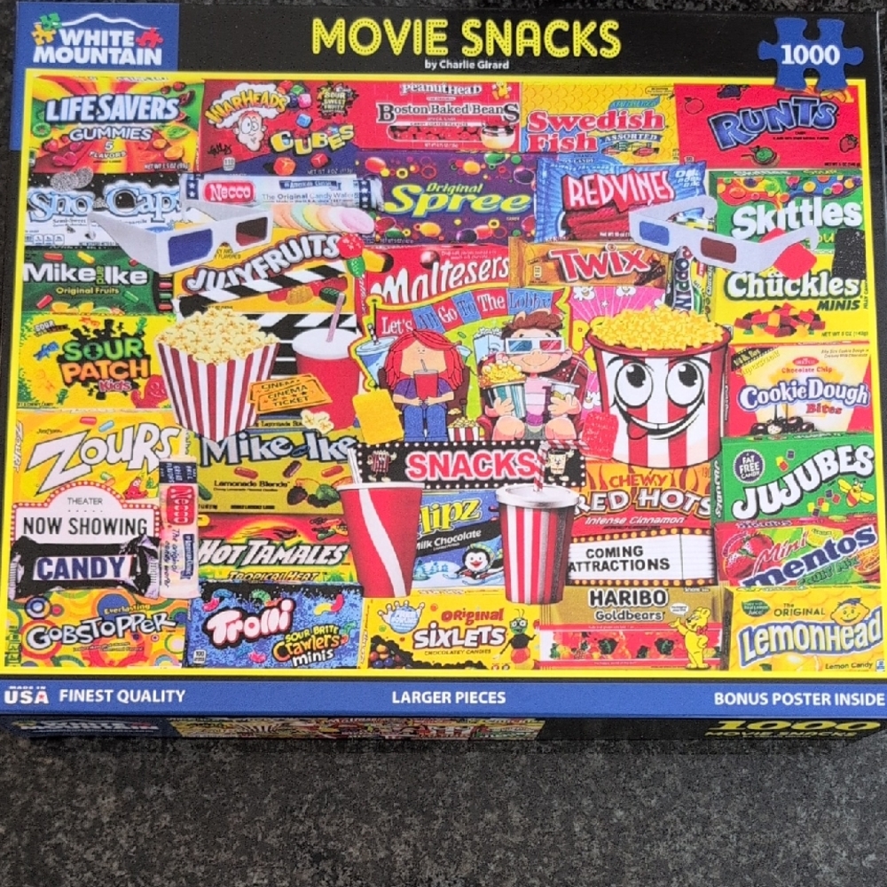 White Mountain Movie Snacks Jigsaw Puzzle